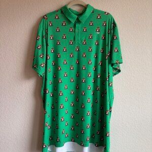 Tipsy Elves Golf Polo Shirt PREFORMANCE Green 3XL Gopher w/Ball Caddy Shack